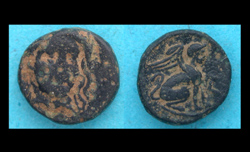 Troas, Gergis, Sibyl with Sphinx reverse!